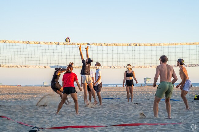 You'll find plenty of volleyball nets set along the beaches of Huntington Beach.
