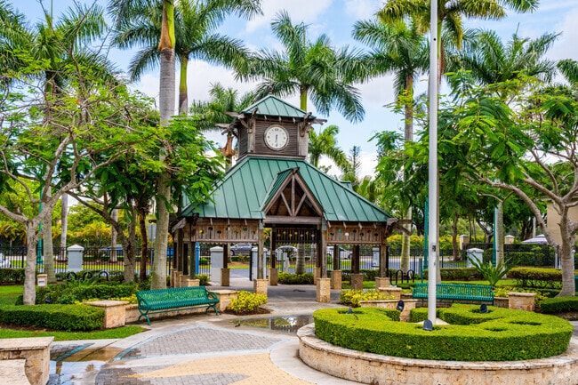 Veterans Park offers a memorial and shaded seating in Vanderbilt Park.