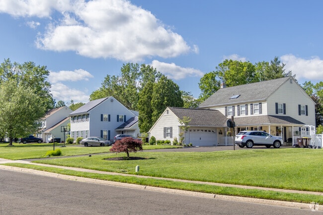 Most colonial homes in Horsham sit on quiet streets with sidewalks for getting around.