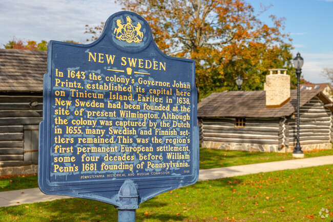The New Sweden colony was established in Essington on Tinicum Island in 1643.