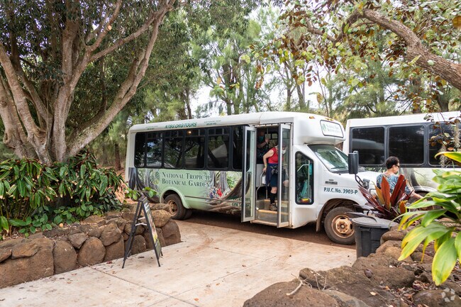 The botanical garden offers free transportation across Kauai.