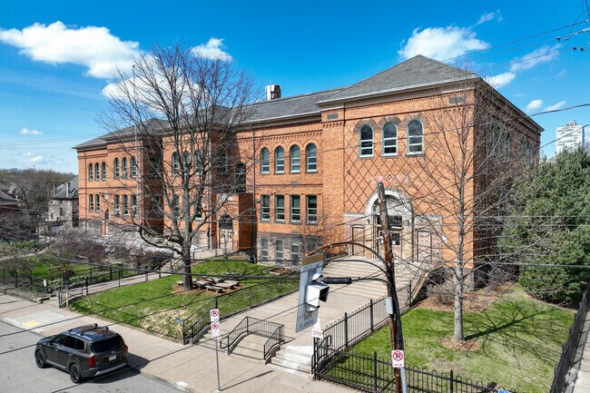Built in 1895, the Fulton Elementary School serves students in preK-5 in Highland Park.