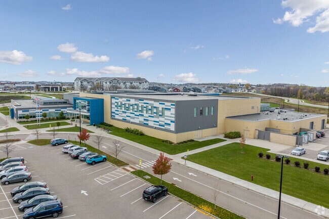 With beautiful colored tiles, Meadow School stands out.