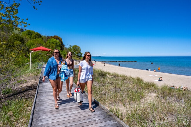 A boardwalk at Atwater Park helps beachgoers pick out the perfect spot.