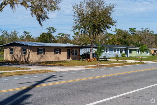 In Union Park, a vibrant row of ranch-style homes exudes character.
