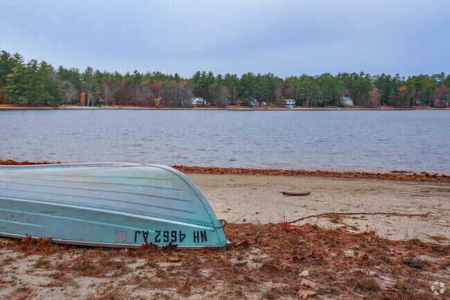 Duncan Lake in Ossipee is a peaceful, scenic spot surrounded by forested hills.