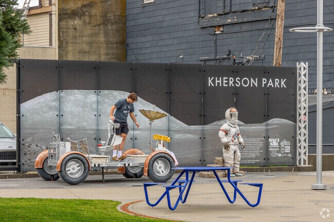 Kherson Park in Downtown Kent offers a magical interactive experience with space equipment.