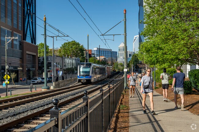 The Rail Trail allows Second Ward locals to walk along the light rail to South Boulevard.