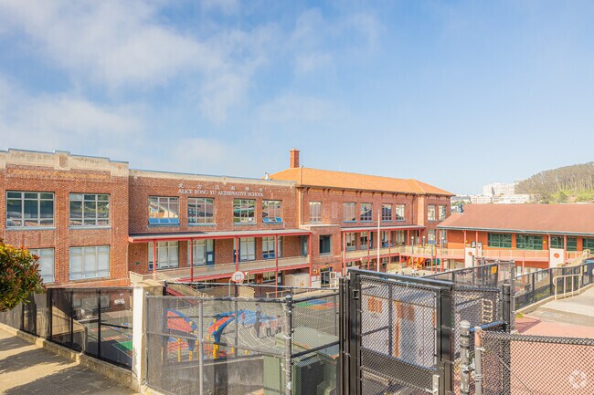 Alice Fong Elementary School is decorated for its bilingual curriculum.
