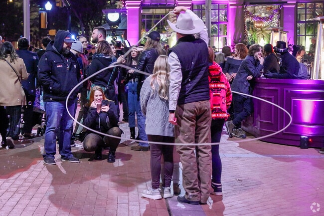 Local cowboys entertain guests at New Year's Eve in Sundance Square.