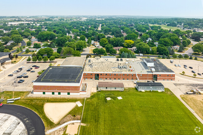 An aerial view of Waunakee Middle School.
