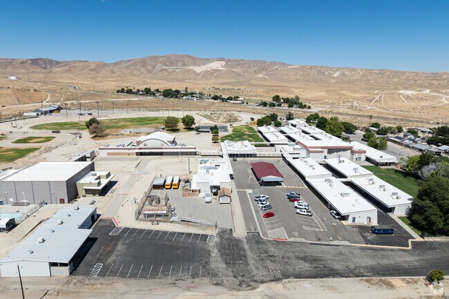 A view of the Maricopa Sr High School buildings from the air.