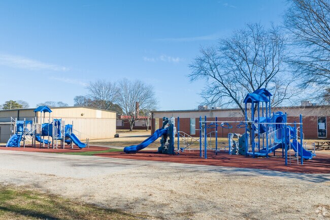 Milford Elementary School students can enjoy play on vibrant playgrounds.