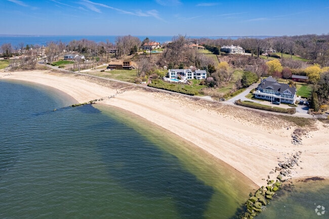 Sprawling mansions line the coast of Sands Point.