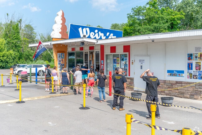 Weir's Ice Cream is a beloved ice-cream shop with a nice outdoor seating area in Blooming Grove.