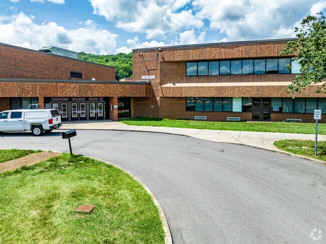 View of the front entrance to Whites Creek High School in the Northeast Nashville.