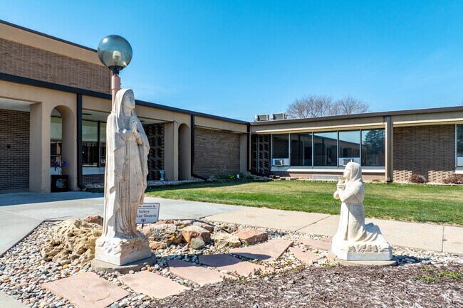 Gross Catholic High School is located in a residential area.