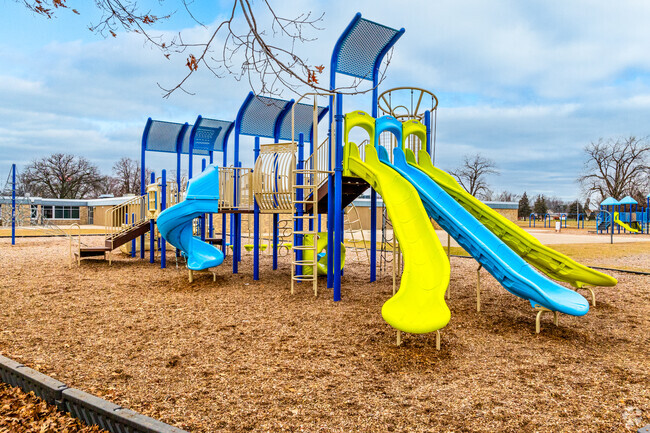 The playground at Randolph Elementary School is very popular with the kids.