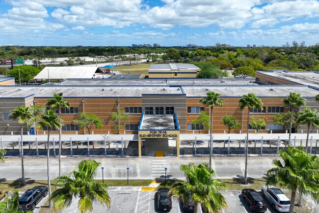 Fox Trail Elementary  School provides a playground and ball courts.