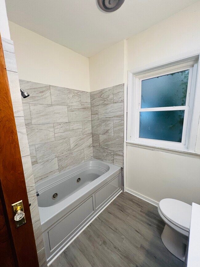 Bathroom on main level of apartment