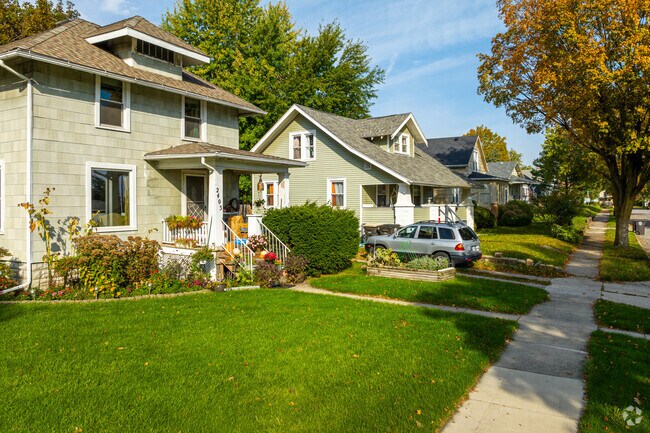 This row of homes in Fort Wayne's Five Points shows the many styles of architecture available.