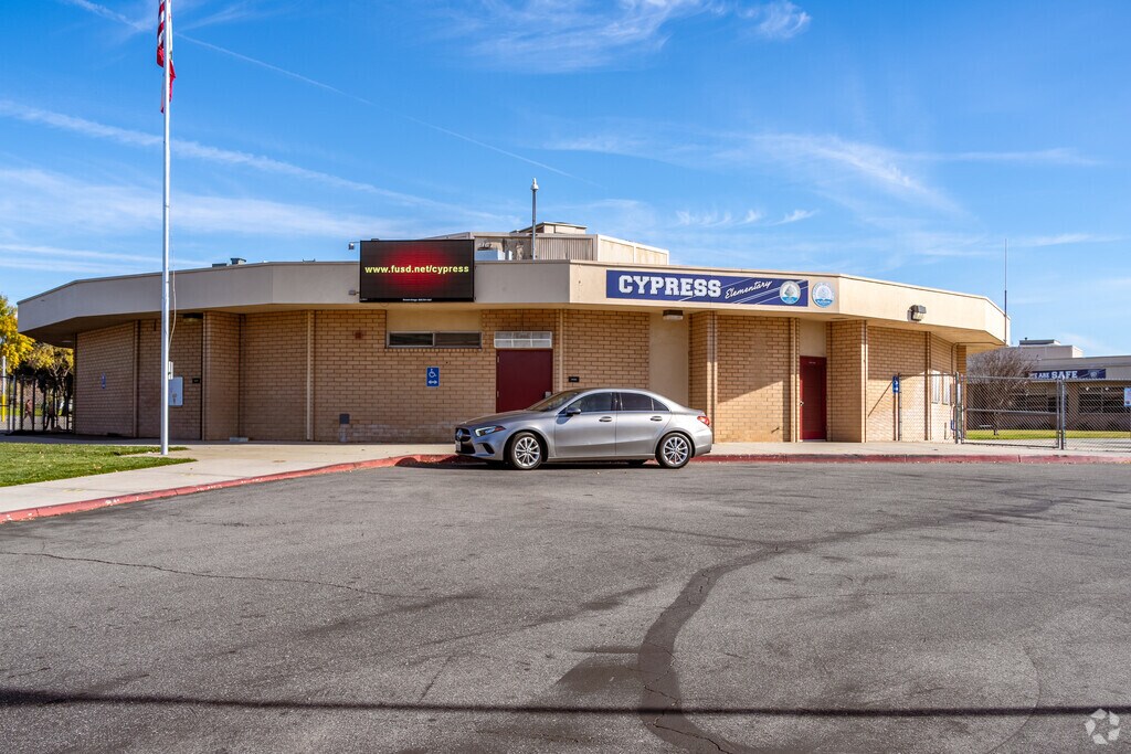 Step into Cypress Elementary School through its inviting entrance.