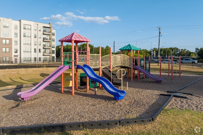 Take a break from learning and enjoy the playground at the University of Texas Elementary.