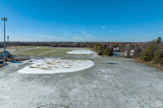There are multiple sports fields at Oak-Land Middle School.