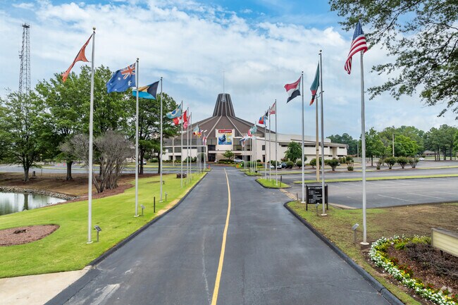 World Overcomes Christian Academy in Memphis displays flags from all over the world.