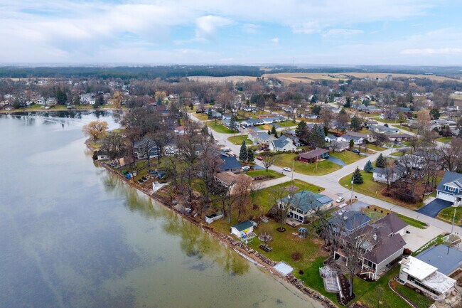 Paddock Lake is surrounded by farmland.