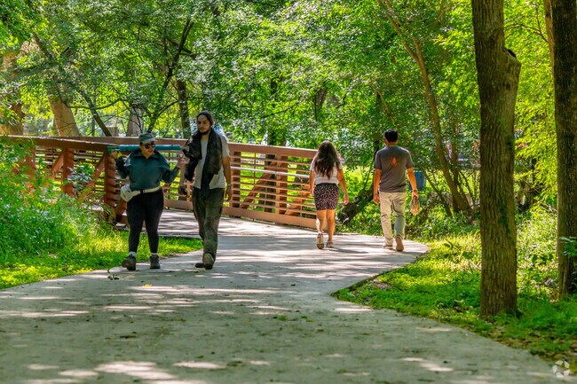 The Olmos Basin Park trailhead is a popular trail in Alamo Heights.