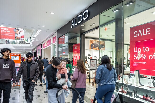 Plaza West Covina is a large mall that carries brand names and has a food hall.
