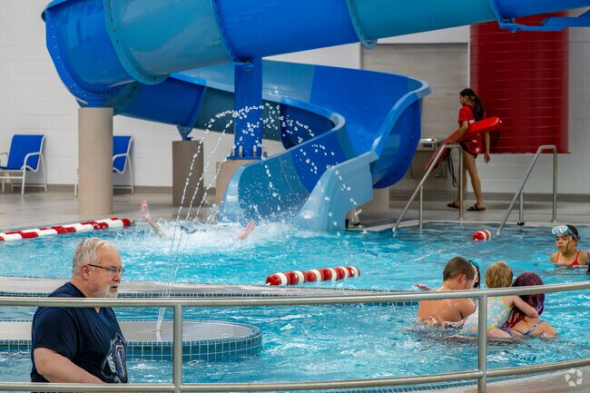 Children love the indoor pool at The Hawk community center.