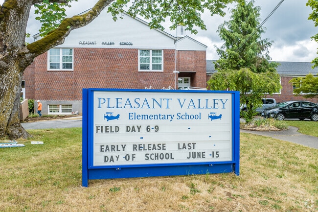 The Sign at Pleasant Valley Elementary School in Rock Creek Neighborhood.