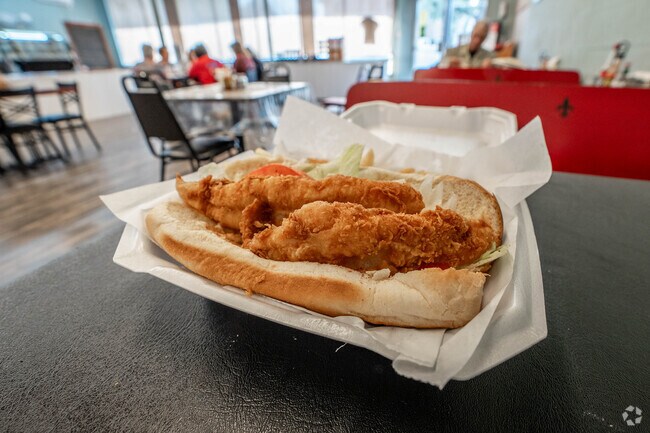 Cajun Corner Cafe is known for their fresh poboy sandwiches, served daily in St Martinville.