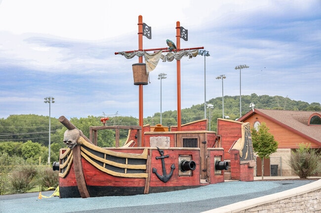 Graham Park playground includes a popular pirate ship feature.