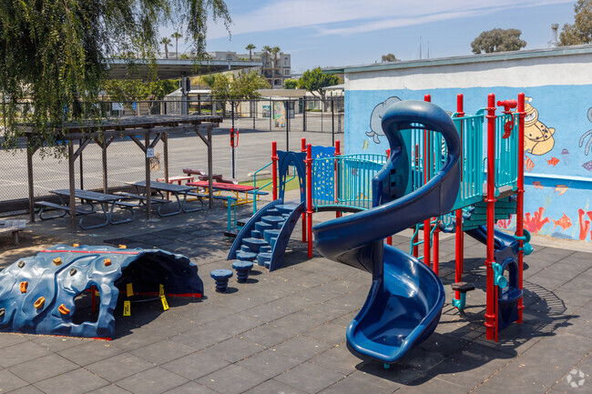 Edison Elementary School's playground is full of color in Long Beach.