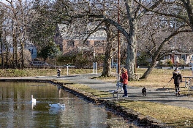 Residents love to jog, ride a bike and swan watch in the pond at Hempstread Lake park.