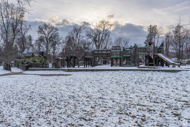 Rayner Park has a wood playground.