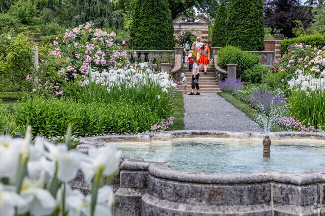 Take a stroll through beautiful flowers at the Old Westbury Gardens.