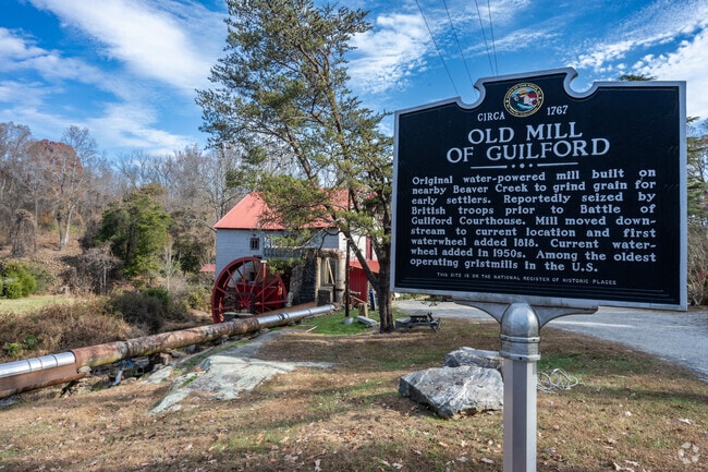 The Old Mill of Guilford in Oak Ridge is one of the oldest running mills in America.