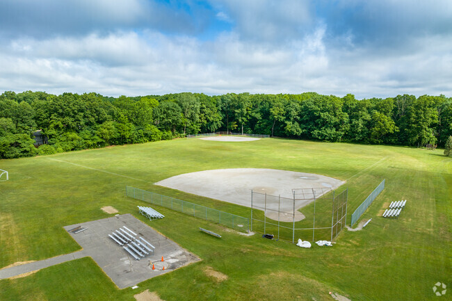 Aerial view of Hope Christian Academy baseball fields in Westland.