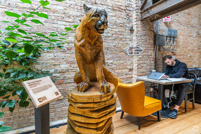 Lake Edge is full of creative art and unique wood carvings.
