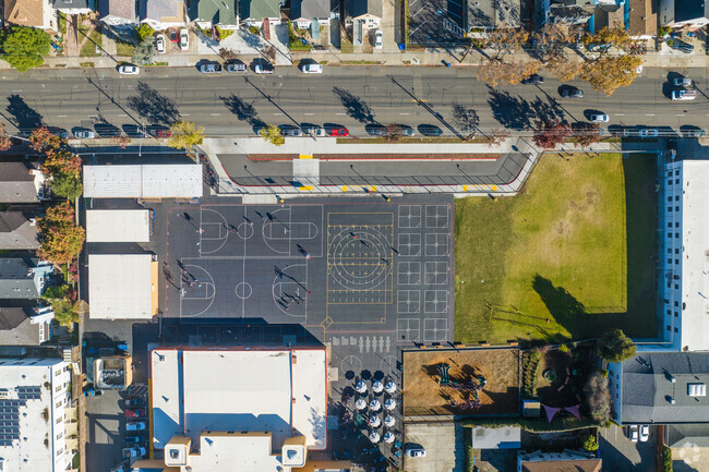 Love Elementary School in Alameda has a large play area for kids to enjoy.