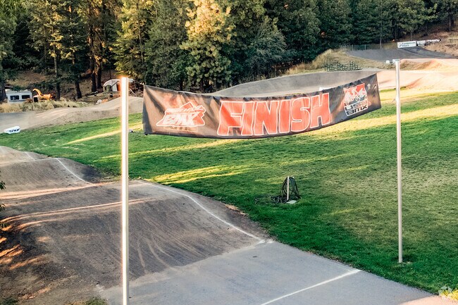 Race to the finish at the BMX track in Coeur d'Alene's Cherry Hill Park.