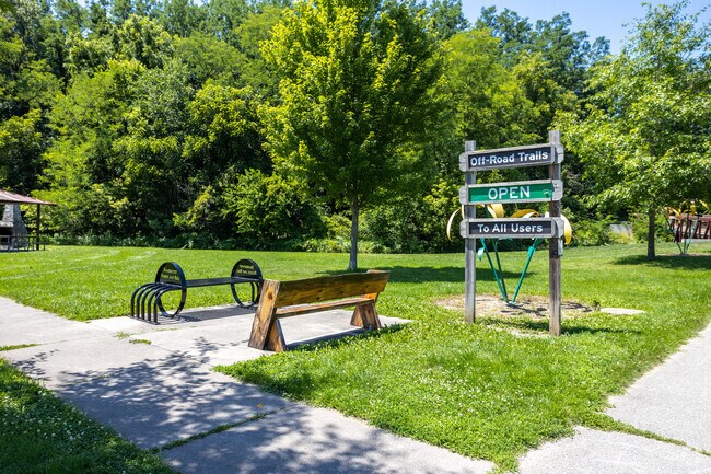 Beautiful Sunderbruch Park in Davenport's West End features forested off-road bike trails.
