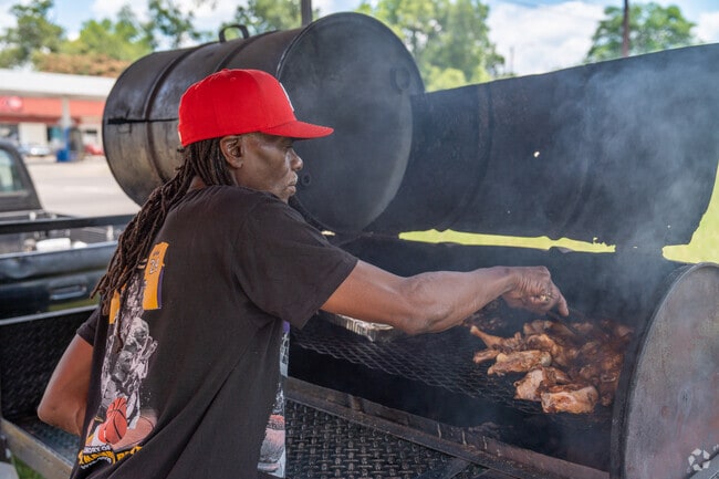Grab some barbecue from one of the vendors in Central Park.