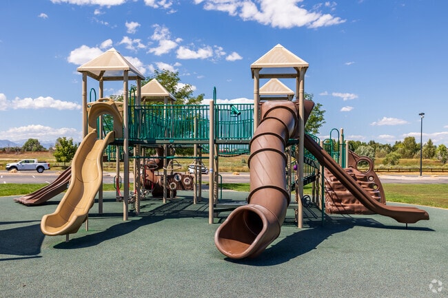 Big Dry Creek Park in the Home Farm neighborhood has a playground, trails, and a grass field.