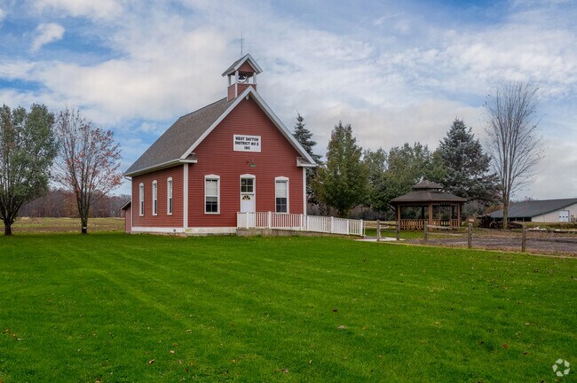 This old one-room schoolhouse, dating from 1911, was moved to the museum's grounds.