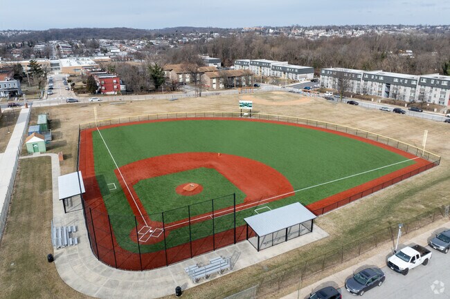 The baseball field at the Billie Holiday Elementary School.